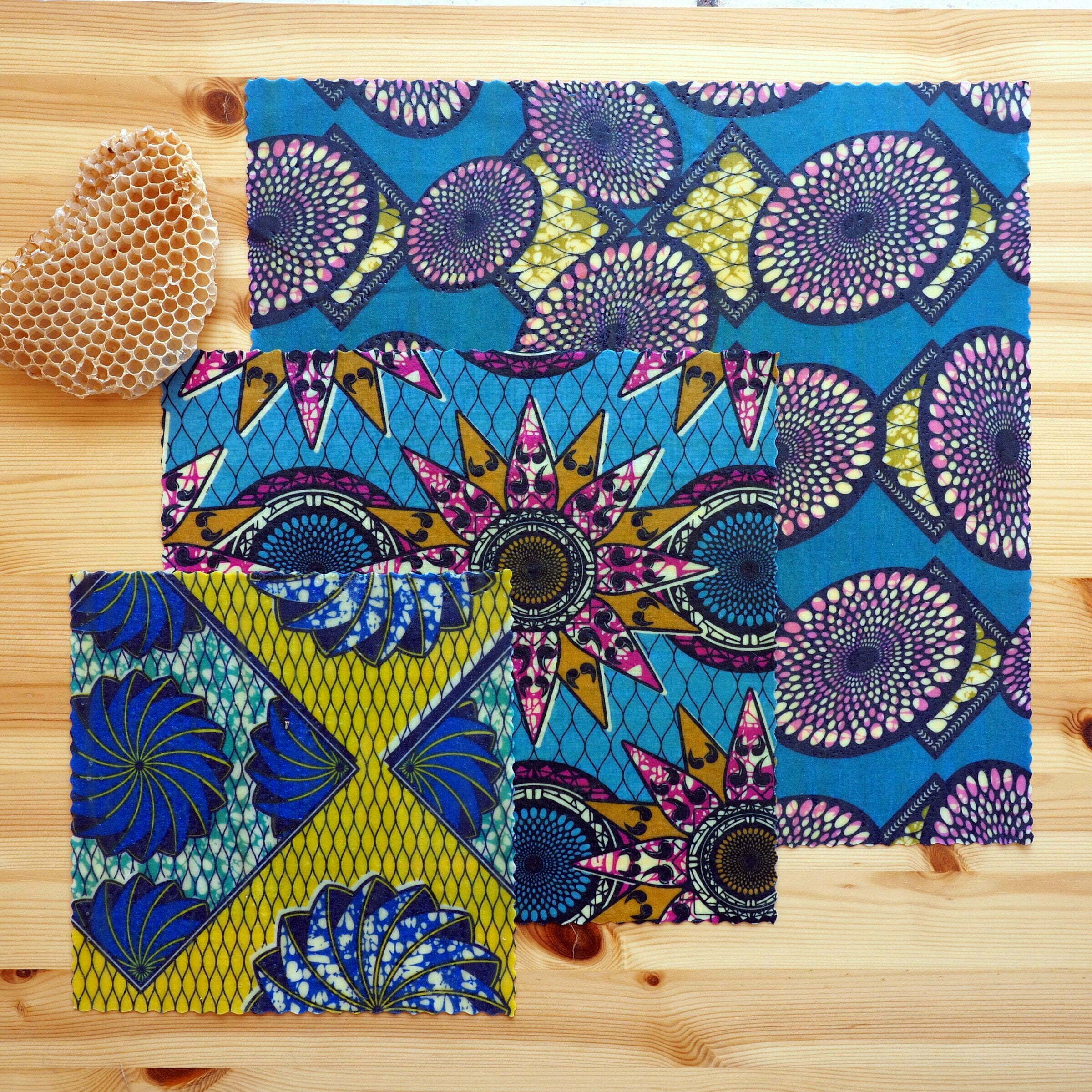 Motifs des bee wraps du pack découverte "collection wax"