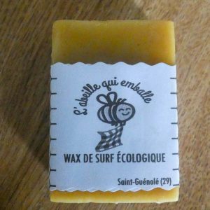 Bloc de wax de surf écologique: cire d'abeille, résine de pin et huile de coco bio