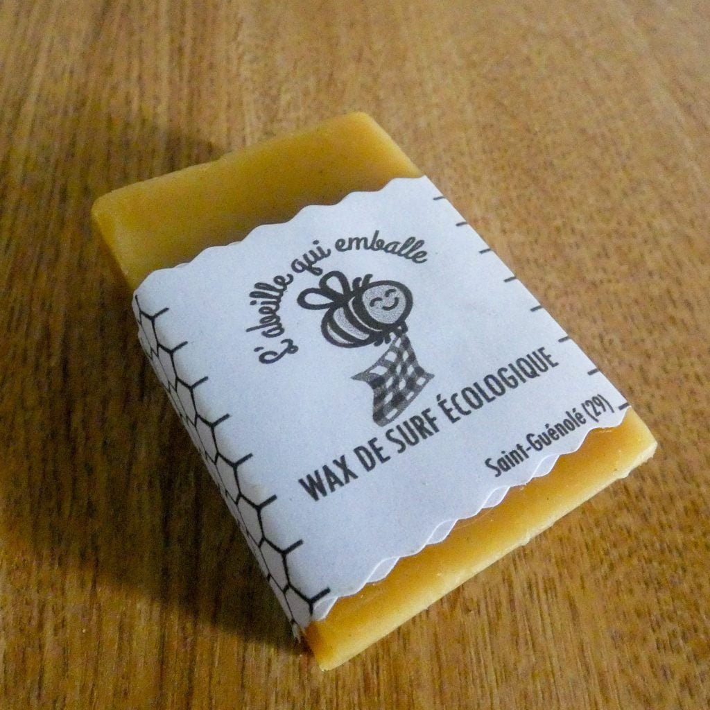 Bloc de wax de surf écologique: cire d'abeille, résine de pin et huile de coco bio
