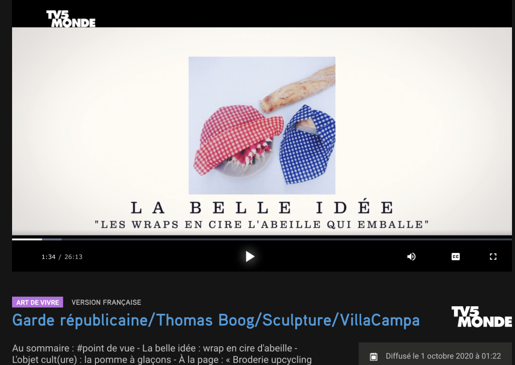 Bee wraps sur TV5MONDE