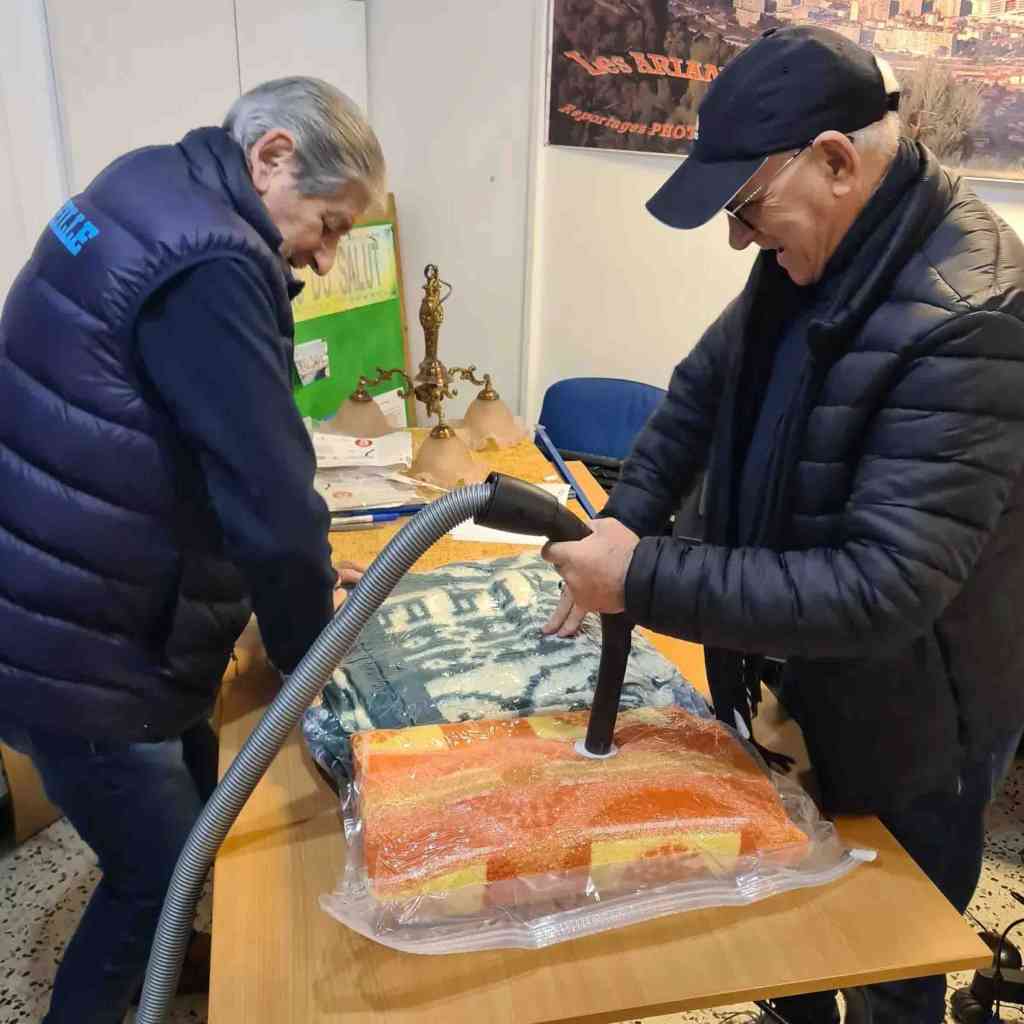 Emballage sous vide des couvertures