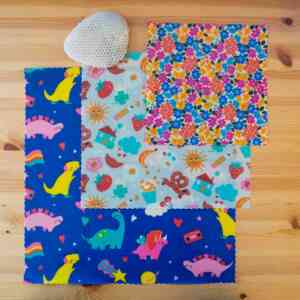 Pack "Découverte" de 3 bee wraps taille Small, Medium et Large, collection "Gouter" - L'abeille qui emballe