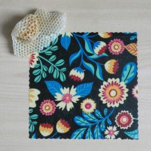 bee wrap taille Small - Grandes fleurs - L'abeille qui emballe