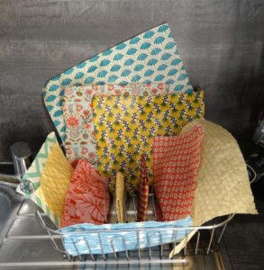 Bee's wax wraps drying
